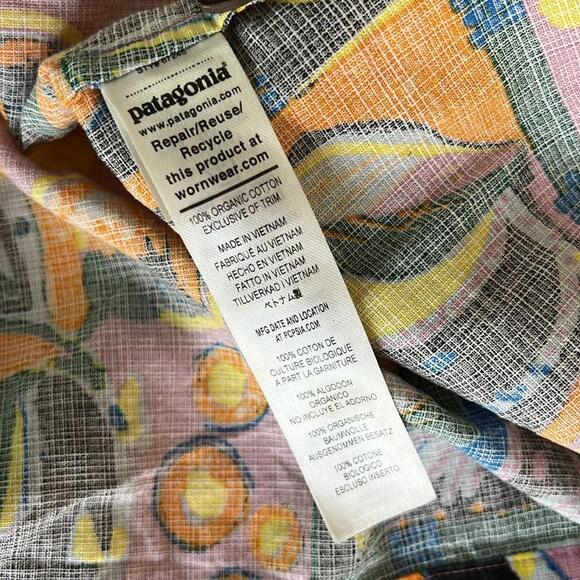 Patagonia Girls' Pataloha Organic Cotton Print Dress in Alula Natural XS - Picture 8 of 9